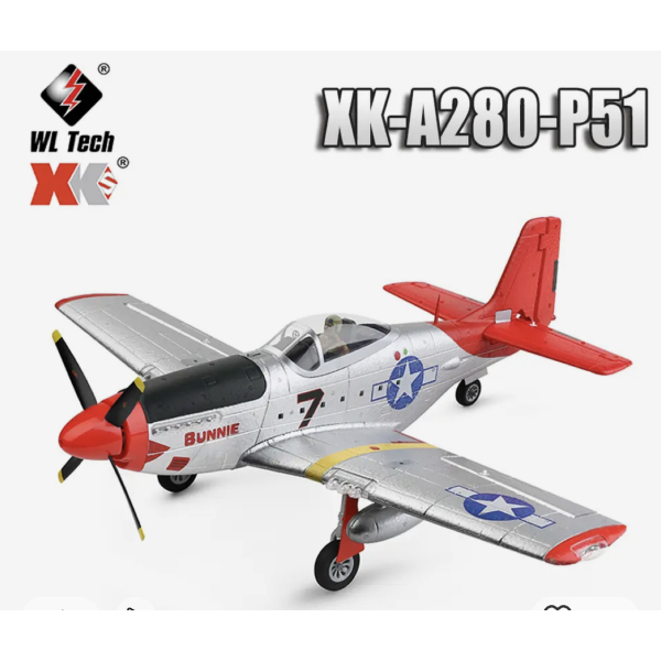 XK A280  P51 Fighter Simulation 3D/6G RC Airplane